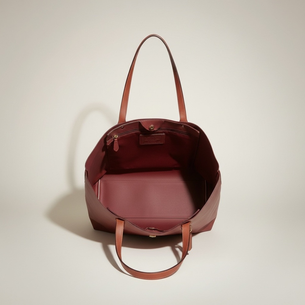 Coach Refined Calf Leather Tote Brown Laptop Bag - Picture 15 of 16